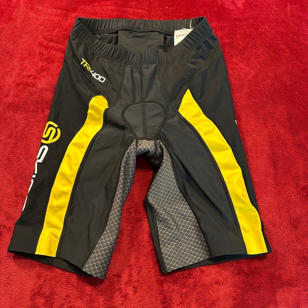 Skins TRI400 Compression Triathlon Shorts Mens Black Yellow Cycling T60062001